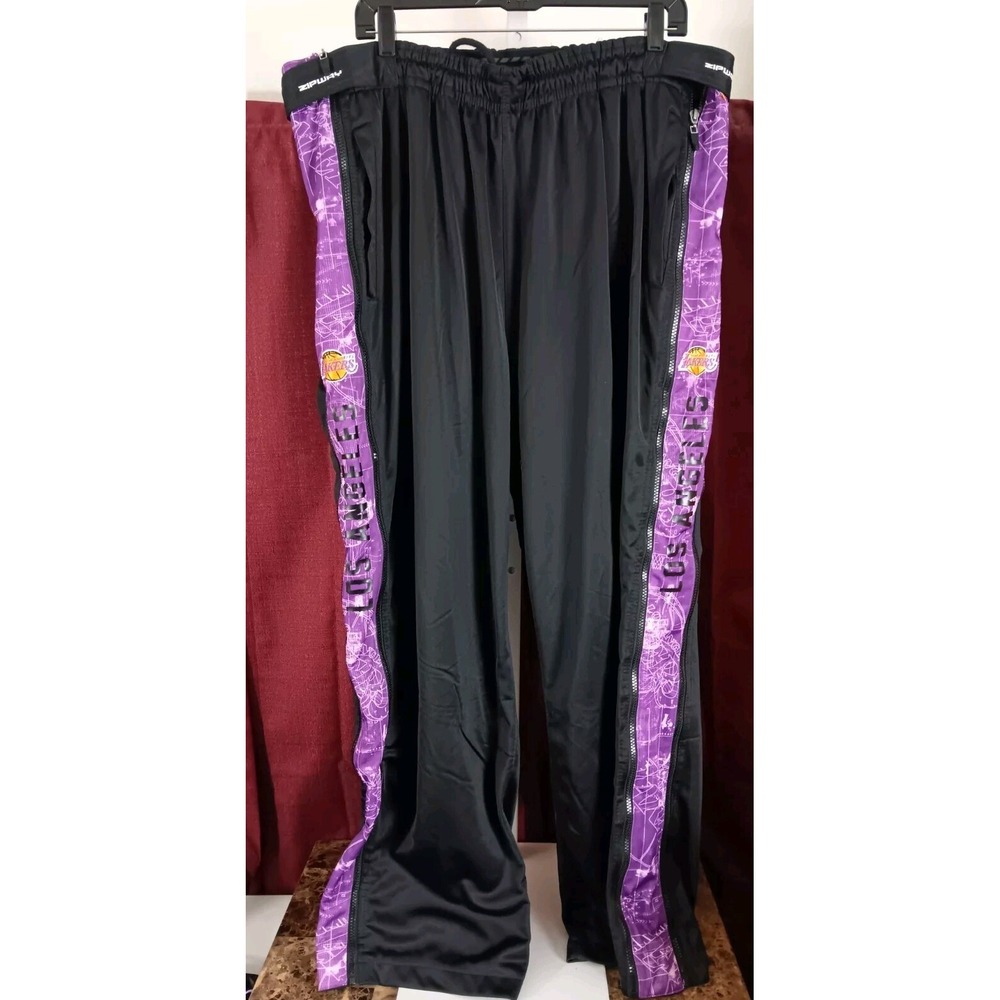 NBA Los Angeles Lakers Zipway Breakaway Jogger Pants Black‎ Purple Mens Size 2X